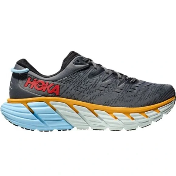 Hoka Men's Gaviota 4 Running Shoe in Castlerock / Anthracite Sneakers - Picture 3 of 9